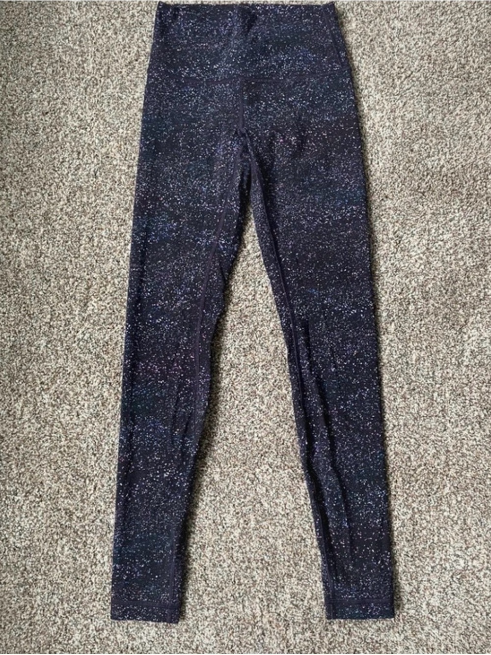 lululemon athletica Black and Purple High-Rise Leggings with Sparkle Specks